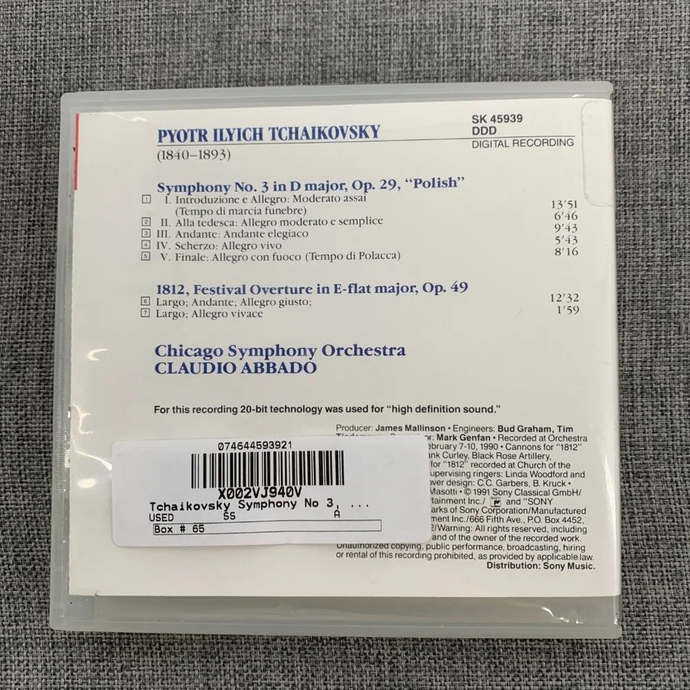 Claudio‎ Abbado Symphony Orchestra CD Sony Classical